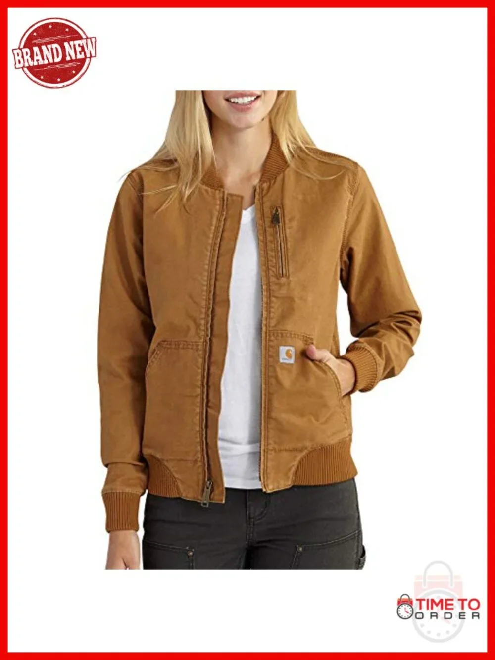 Rugged Flex Bomber Jacket with Mesh Lining, Zip Front, 5 Pockets